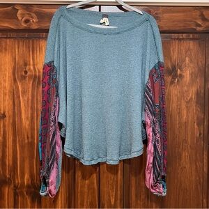 Free People We The Free Blossom Thermal Bohemian Size Medium Oversized Thermal